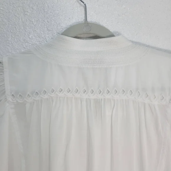 Madewell Puff-Sleeve Band-Collar Shirt Size 12 NWT - Picture 7 of 11
